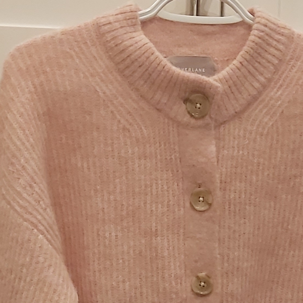 Everlane Pink Button-Up Ribbed Sweater - Picture 6 of 6